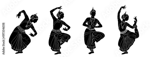 Traditional Indian Classical Dance Poses Depicting Graceful Movements and Cultural Heritage
