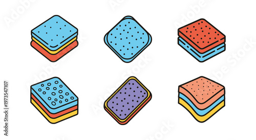 Scouring Pad Line art vector minimal decorative abstract