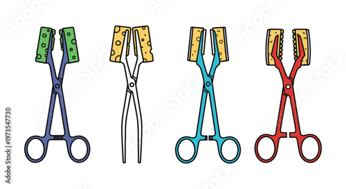 Sponge Holding Forceps Line creative pattern abstract vector