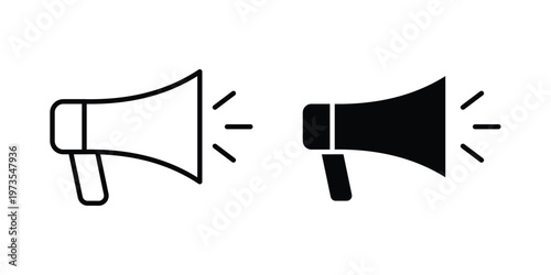 Promote icon symbol. Icon in flat style and line. Black and white