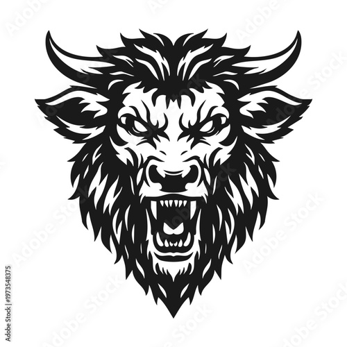 Vector tribal cow logo