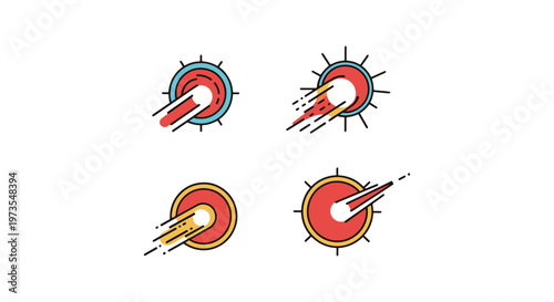 Solar Prominence Line art clean abstract simple shapes