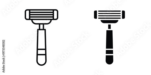 Razor Icon symbol. Icon in flat style and line. Black and white