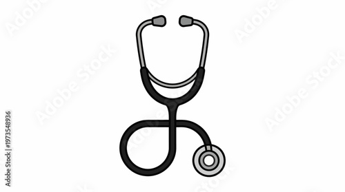 Minimalist Medical Stethoscope Icon Symbolizing Healthcare, Diagnostics, and Patient Care