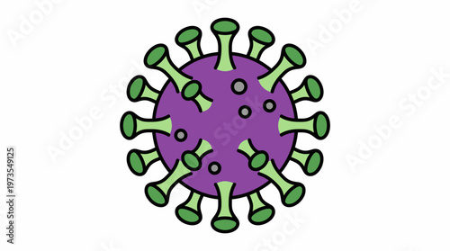 Conceptual Virus Particle Illustration for Medical Research and Public Health Awareness