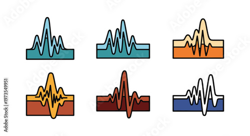 Seismic Wave Line art vector abstract colorful design