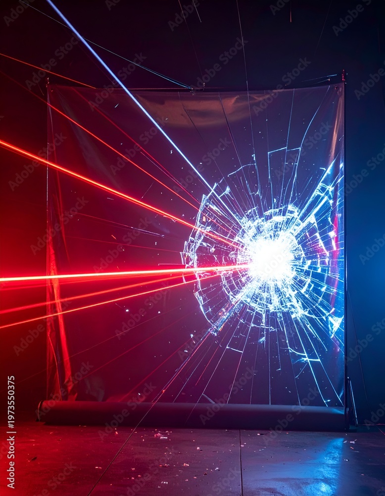 Fototapeta premium Shattered Reality - A Visual Exploration of Destruction and Light.