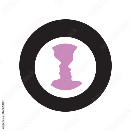 Optical illusion showing vase or two faces in profile