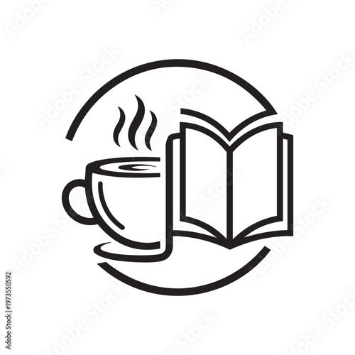 Steaming cup of coffee next to open book symbolizing reading and relaxation