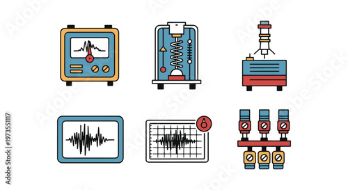 Seismometer Line art vector abstract clean shapes illustration