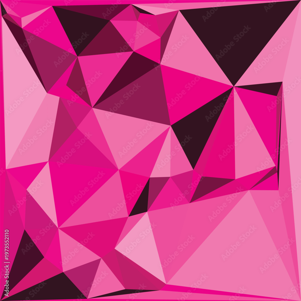 Obraz premium Geometric pink mosaic background, polygonal abstract pattern, vibrant hot pink shapes, modern luxury texture