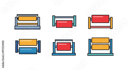 Sheet Metal Roller Line art clean graphic abstract vector