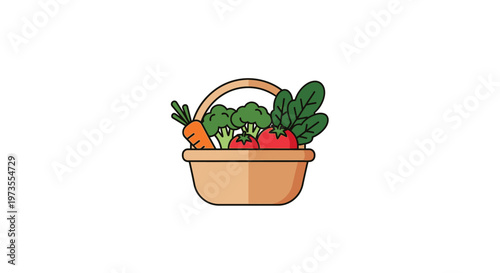 Fresh vegetables in a basket.