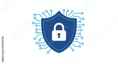 Digital Shield with Lock Icon.