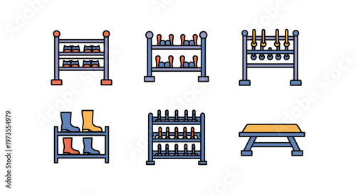 Shoe Drying Rack Line art simple abstract pattern vector