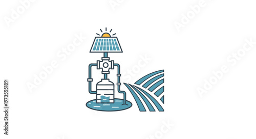 Solar powered water irrigation system.