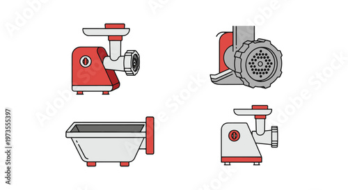 Meat grinder Line art vector creative abstract