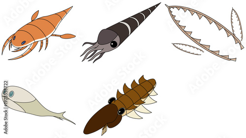 オルドビス紀生物の素材セット
