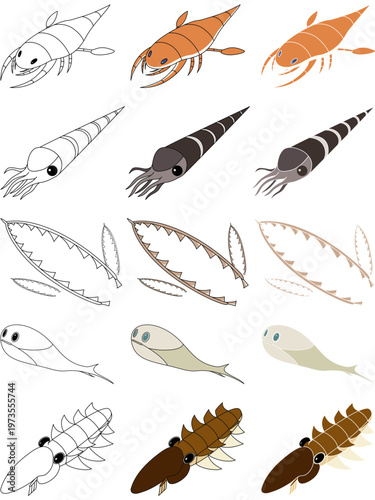 オルドビス紀生物の素材セット