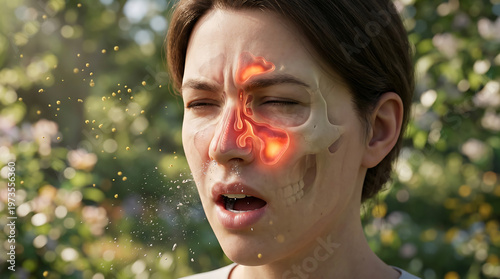 The Female Anatomy A Close-Up View of the Sinus Cavity During an Allergic Reaction