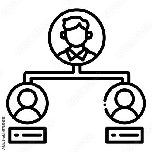 Hierarchical Structure Icon: Business Team Management