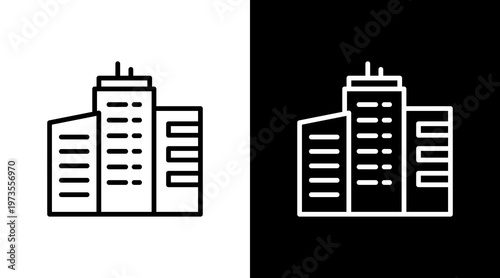 Skyscraper White Icon Set Design