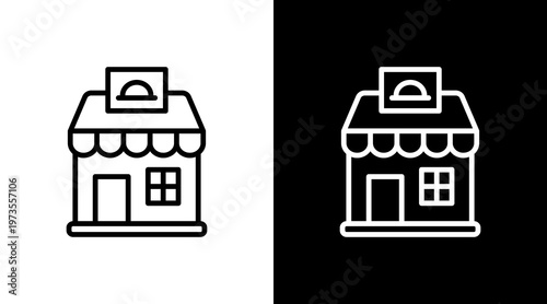 Restaurant White Icon Set Design