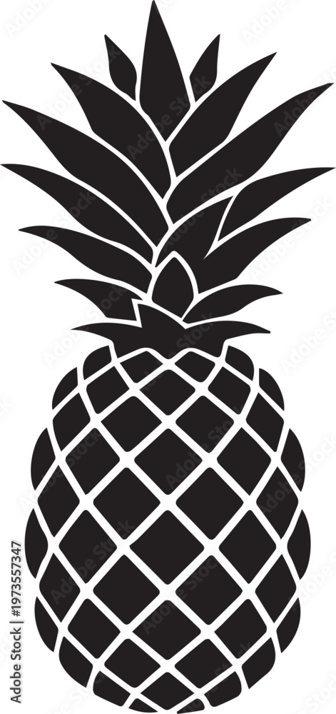Fototapeta premium Tropical Pineapple Fruit Silhouettes for Summer Party