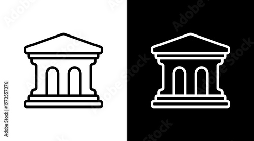 Courthouse White Icon Set Design