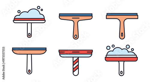 Shower Squeegee Line art abstract modern graphic vector