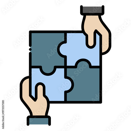 Teamwork Puzzle Collaboration Concept with Hands