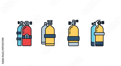 Scuba Tank Line art vector clean simple abstract