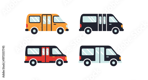 shuttle van Line art vector clean shapes illustration