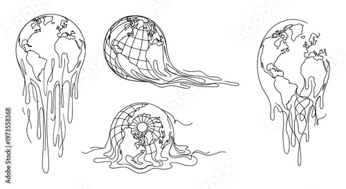 Earth Overheating – Extreme Heat, Climate Change and Global Warming Impact Illustration