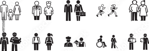 Gram mark icon set in clean minimalist line style, scalable vector EPS for weight measurement UI use.