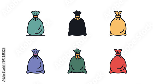 Trash Bag Line art vector set creative abstract