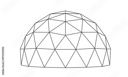 Geodesic dome structure. Abstract 3d igloo. Greenhouse construction design
