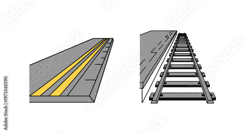 train platform Line art vector clean abstract simple shapes