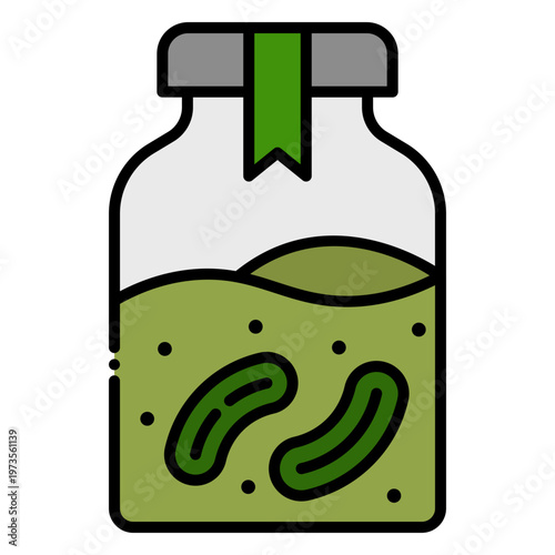 Jar of Pickled Cucumbers Vector Illustration
