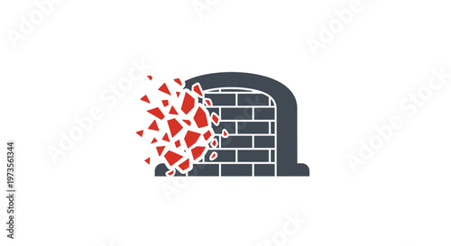 Explosion of Red Hearts from Brick Arch.