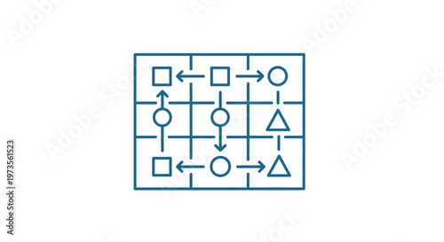 Geometric Shapes and Arrows in Grid Layout.