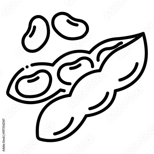 Soybeans in Pods Outline Icon Vector Illustration