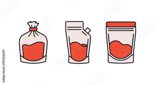 Silicone Food Bag Line art creative colorful shapes illustration