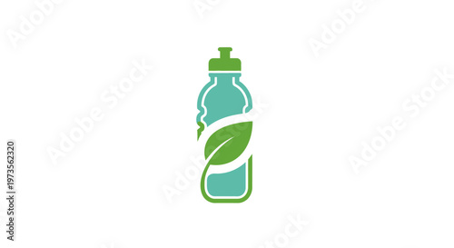 Green plastic water bottle icon.