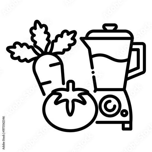 Fresh Vegetable Smoothie Preparation with Blender