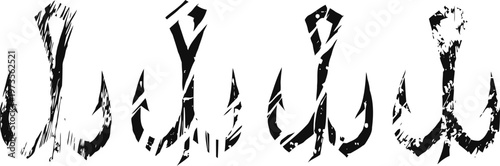 Set of distressed fishing hooks silhouettes isolated on white background for fishing design