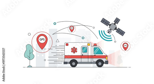 Ambulance GPS Tracking Satellite Navigation Emergency Medical Service