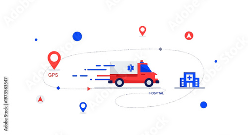 Ambulance Navigation GPS to Hospital, Emergency Medical Service Route