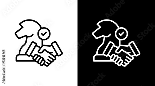 Strategic Alliance White Icon Set Design