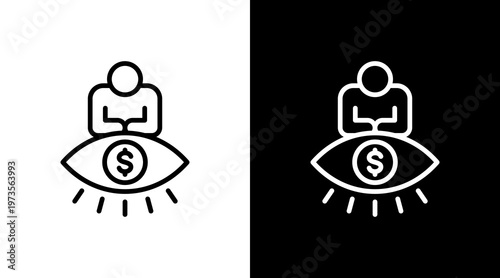 Corporate Vision White Icon Set Design